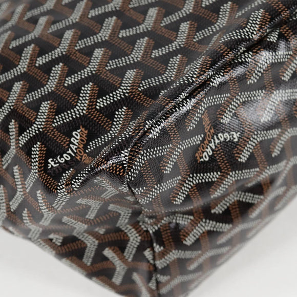 GOYARD Herringbone Saint Louis GM Tote Bag PVC Black Auth sw899SM