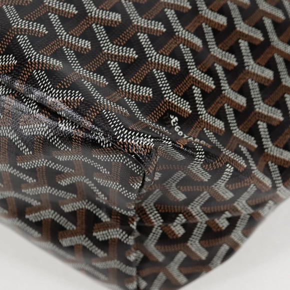 GOYARD Herringbone Saint Louis GM Tote Bag PVC Black Auth sw899SM