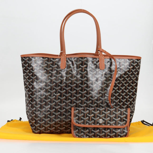GOYARD Herringbone Saint Louis GM Tote Bag PVC Black Auth sw899SM