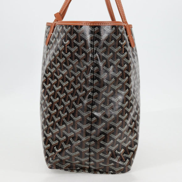 GOYARD Herringbone Saint Louis GM Tote Bag PVC Black Auth sw899SM