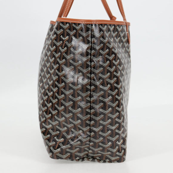 GOYARD Herringbone Saint Louis GM Tote Bag PVC Black Auth sw899SM