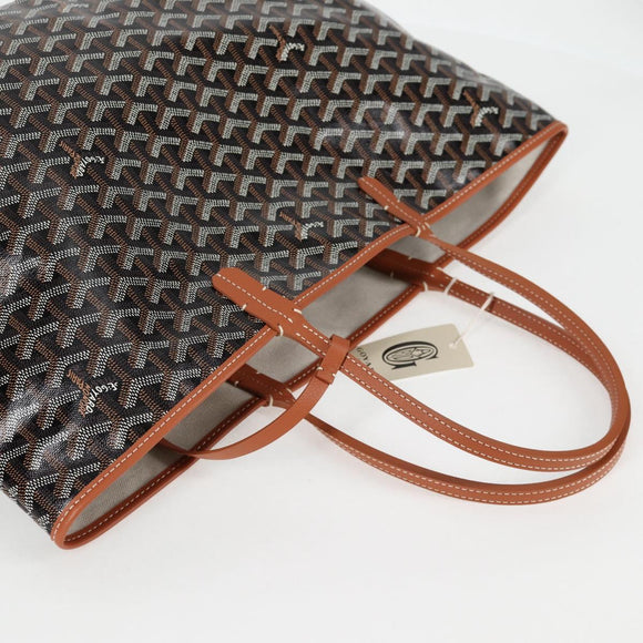 GOYARD Herringbone Saint Louis GM Tote Bag PVC Black Auth sw899SM