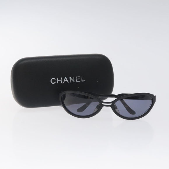 CHANEL Sunglasses metal Black CC Auth SW912