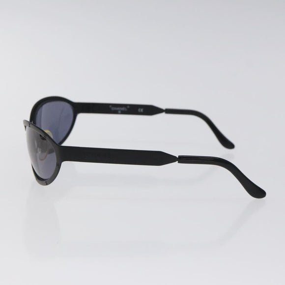 CHANEL Sunglasses metal Black CC Auth SW912