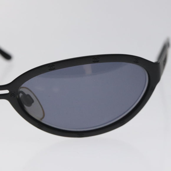 CHANEL Sunglasses metal Black CC Auth SW912