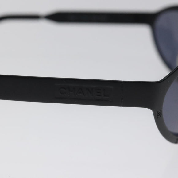 CHANEL Sunglasses metal Black CC Auth SW912