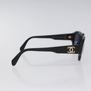 CHANEL Sunglasses plastic Black CC Auth SW917-5