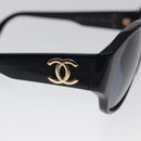 CHANEL Sunglasses plastic Black CC Auth SW917-8