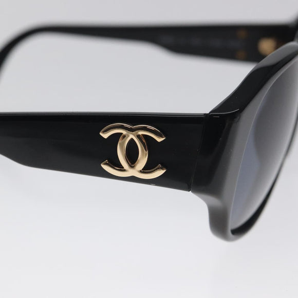 CHANEL Sunglasses plastic Black CC Auth SW917