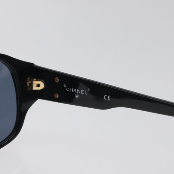 CHANEL Sunglasses plastic Black CC Auth SW917
