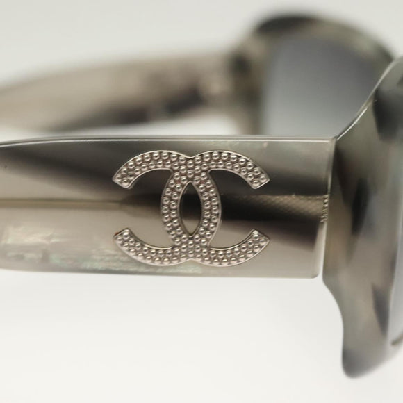 CHANEL Sunglasses plastic Gray CC Auth SW922