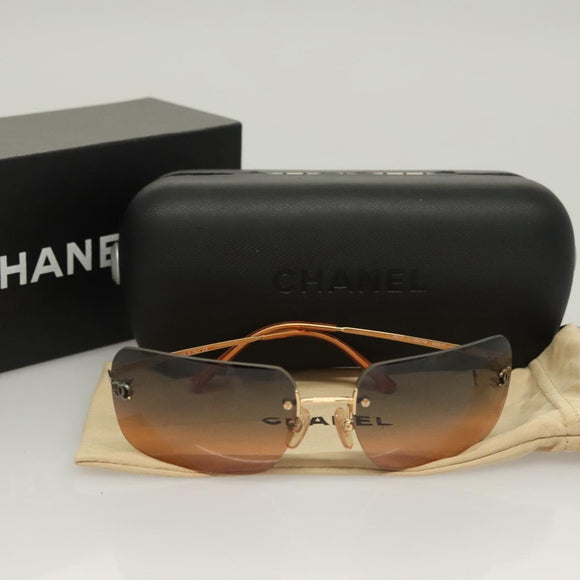 CHANEL Sunglasses plastic Brown CC Auth SW924