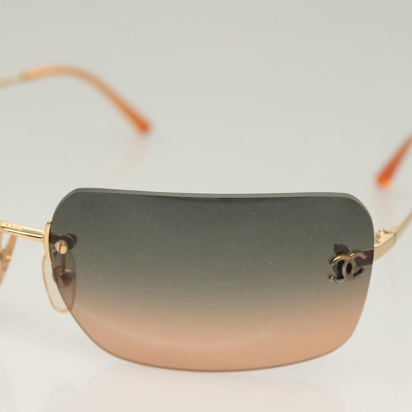 CHANEL Sunglasses plastic Brown CC Auth SW924