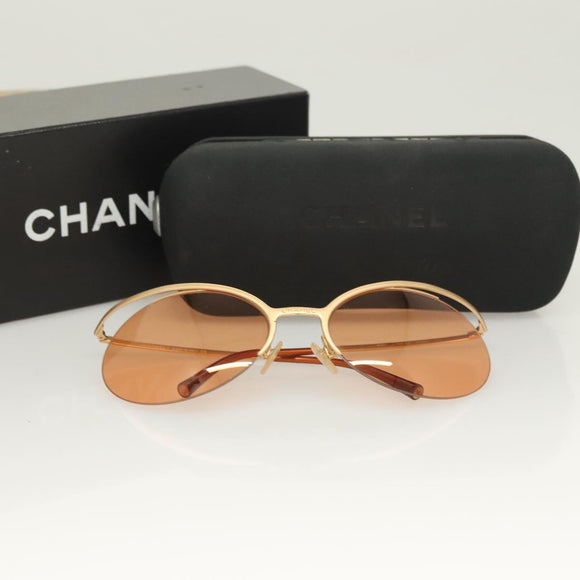 CHANEL Sunglasses metal Orange CC Auth SW927