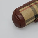 Burberrys Nova Check Golf Ball Case PVC set Beige Auth SW938-16