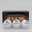 Burberrys Nova Check Golf Ball Case PVC set Beige Auth SW938-12