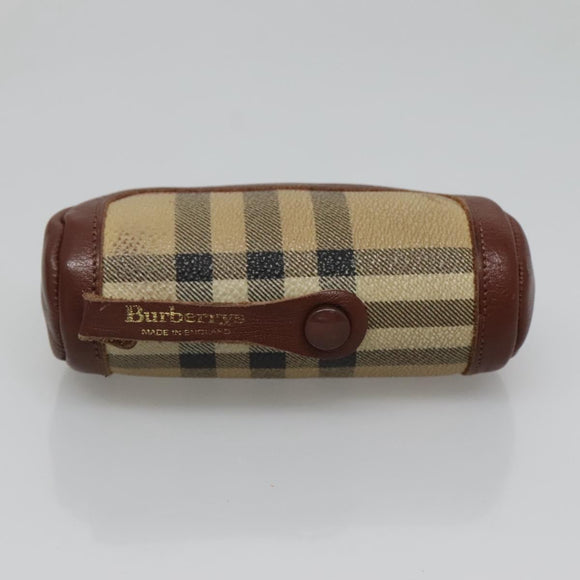 Burberrys Nova Check Golf Ball Case PVC set Beige Auth SW938