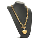 GIVENCHY Heart Necklace metal Gold Auth SW944-1