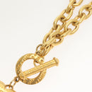GIVENCHY Heart Necklace metal Gold Auth SW944-12