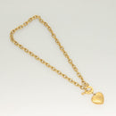 GIVENCHY Heart Necklace metal Gold Auth SW944-2