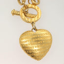 GIVENCHY Heart Necklace metal Gold Auth SW944-3