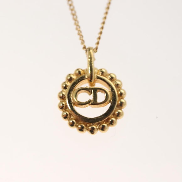 Christian Dior Necklace metal Gold Auth SW953