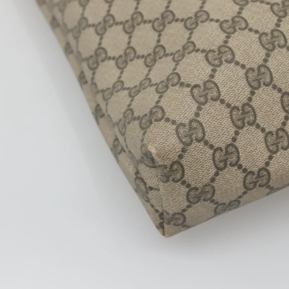 GUCCI GG Supreme Web Sherry Line Tote Bag PVC Beige Red Green Auth SW957