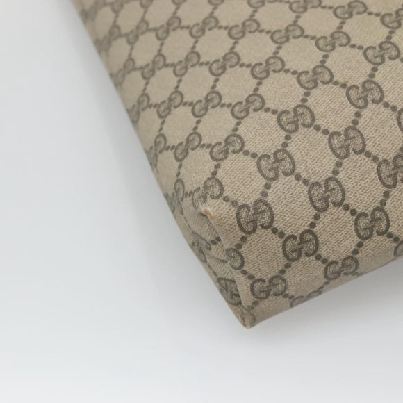 GUCCI GG Supreme Web Sherry Line Tote Bag PVC Beige Red Green Auth SW957