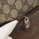 GUCCI GG Supreme Web Sherry Line Tote Bag PVC Beige Red Green Auth SW957-10