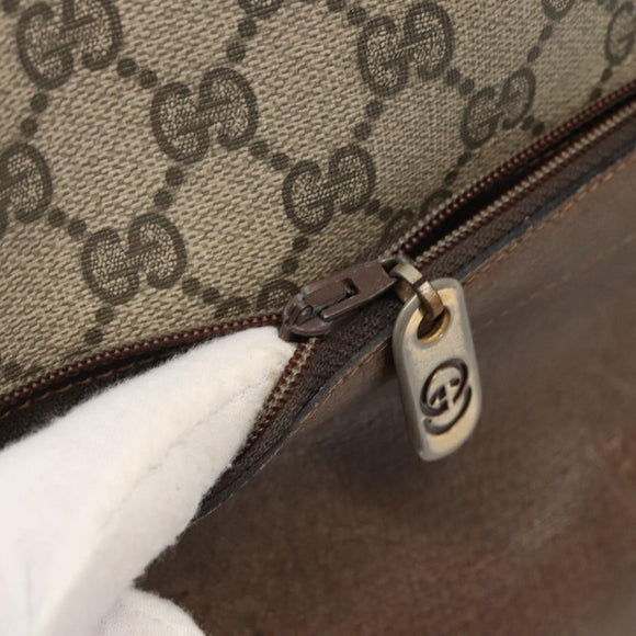 GUCCI GG Supreme Web Sherry Line Tote Bag PVC Beige Red Green Auth SW957