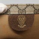 GUCCI GG Supreme Web Sherry Line Tote Bag PVC Beige Red Green Auth SW957-18