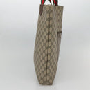 GUCCI GG Supreme Web Sherry Line Tote Bag PVC Beige Red Green Auth SW957-3