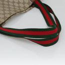 GUCCI GG Supreme Web Sherry Line Tote Bag PVC Beige Red Green Auth SW957-7