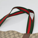 GUCCI GG Supreme Web Sherry Line Tote Bag PVC Beige Red Green Auth SW957-14