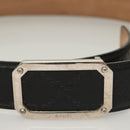 GUCCI GG Canvas Guccissima Belt Leather 40.9"" Black Auth SW970-6