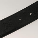 GUCCI GG Canvas Guccissima Belt Leather 40.9"" Black Auth SW970-9