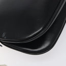 GUCCI Shoulder Bag Leather Black Gold Auth SW972-13