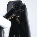 GUCCI Shoulder Bag Leather Black Gold Auth SW972-18