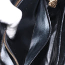 GUCCI Shoulder Bag Leather Black Gold Auth SW972-21