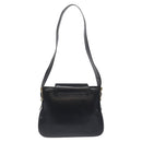 GUCCI Shoulder Bag Leather Black Gold Auth SW972-3