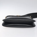 GUCCI Shoulder Bag Leather Black Gold Auth SW972-9
