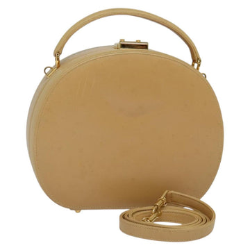 GUCCI Hand Bag Leather 2way Beige Gold 000 781 0235 Auth SW973