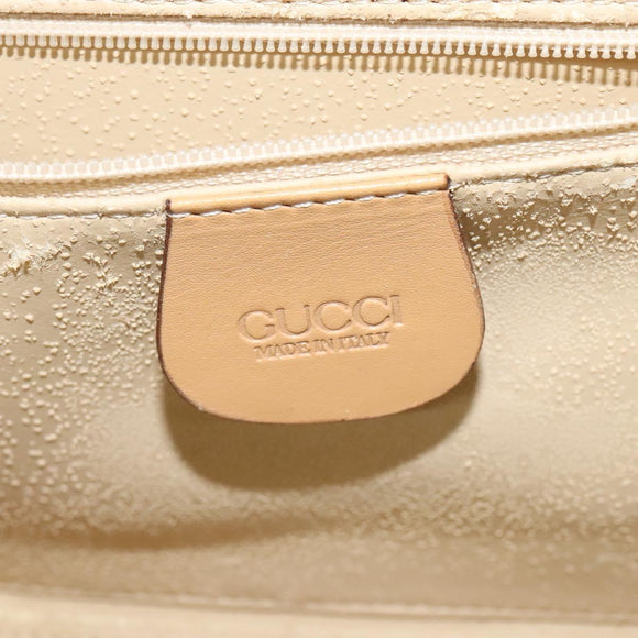 GUCCI Hand Bag Leather 2way Beige Gold 000 781 0235 Auth SW973