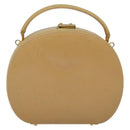 GUCCI Hand Bag Leather 2way Beige Gold 000 781 0235 Auth SW973-2