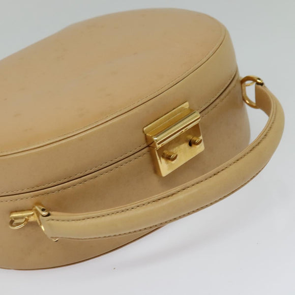 GUCCI Hand Bag Leather 2way Beige Gold 000 781 0235 Auth SW973