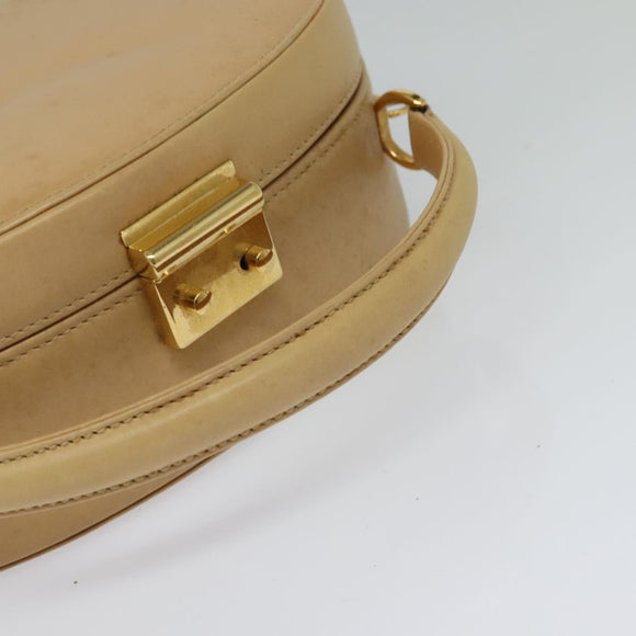 GUCCI Hand Bag Leather 2way Beige Gold 000 781 0235 Auth SW973