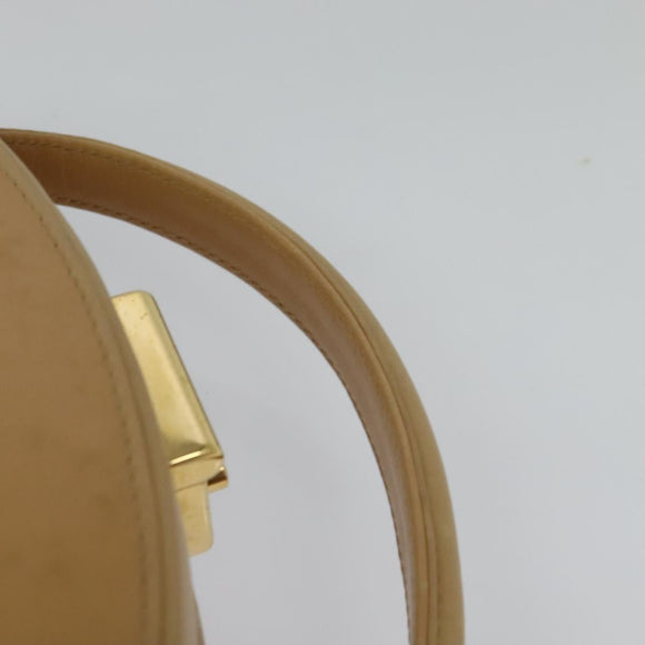 GUCCI Hand Bag Leather 2way Beige Gold 000 781 0235 Auth SW973