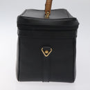 GUCCI Bamboo Hand Bag Leather Black Gold 013 122 2491 Auth SW974-4