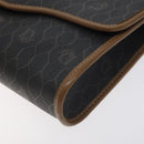 Christian Dior Honeycomb Canvas Shoulder Bag PVC Black Gold Auth SW976-9