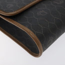 Christian Dior Honeycomb Canvas Shoulder Bag PVC Black Gold Auth SW976-14